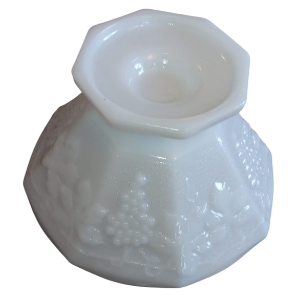 White Milk Glass Compote and Divided Dish - Picture 5 of 16